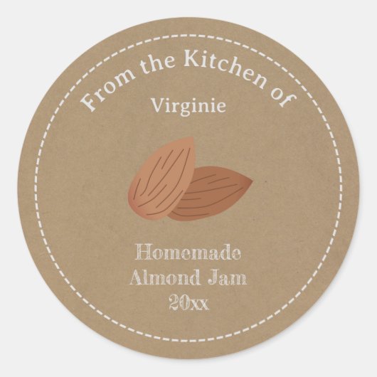 Rustic Almond Jam Label Sticker (Voorkant)