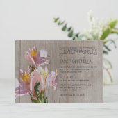 Rustic Alstroemeria Wedding Invitations Kaart (Staand voorkant)