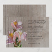 Rustic Alstroemeria Wedding Invitations Kaart (Voorkant / Achterkant)