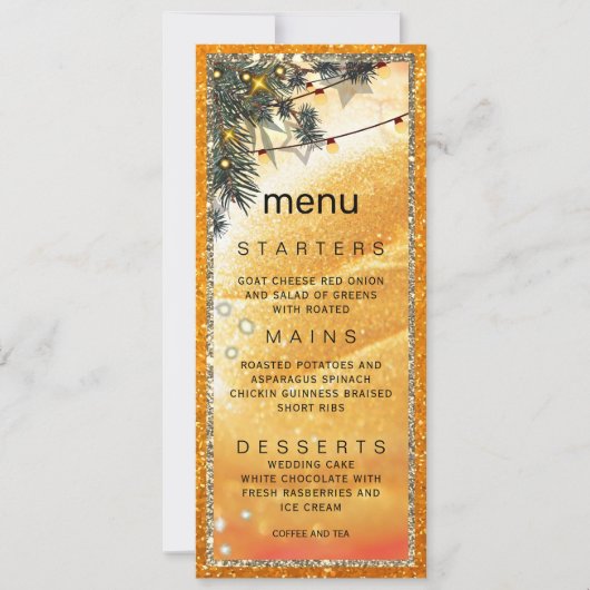 Rustic Amber Dinner Invitation Kaart (Voorkant)