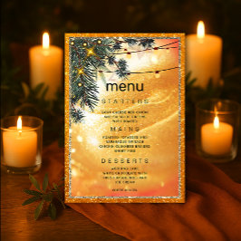 Rustic Amber Dinner Invitation Kaart