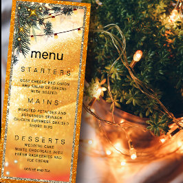 Rustic Amber Dinner Invitation Kaart