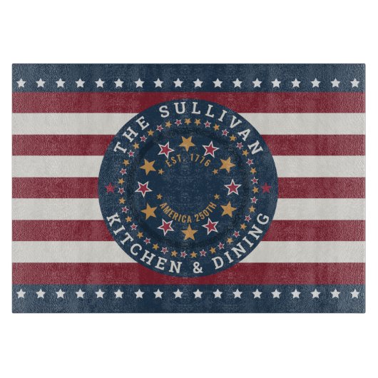 Rustic America 250ste aangepaste gezinskoken Snijplank (Voorkant)