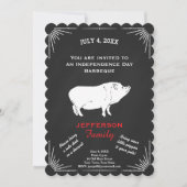 Rustic American 4 juli BBQ Party Piggy Kaart (Voorkant)