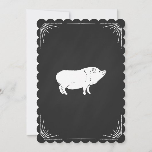 Rustic American 4th of Juli BBQ Party Chalkboard Kaart (Achterkant)