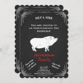 Rustic American 4th of Juli BBQ Party Chalkboard Kaart (Voorkant / Achterkant)