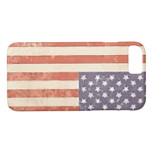 Rustic American Flag iPhone Case (Achterkant (Horizontaal))