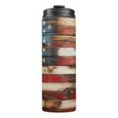 Rustic American Flag Thermosbeker (Voorkant)