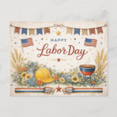 Rustic Americana Happy Labor Day Feestdagenkaart (Voorkant)