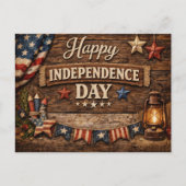 Rustic Americana Independence Day Feestdagenkaart (Voorkant)