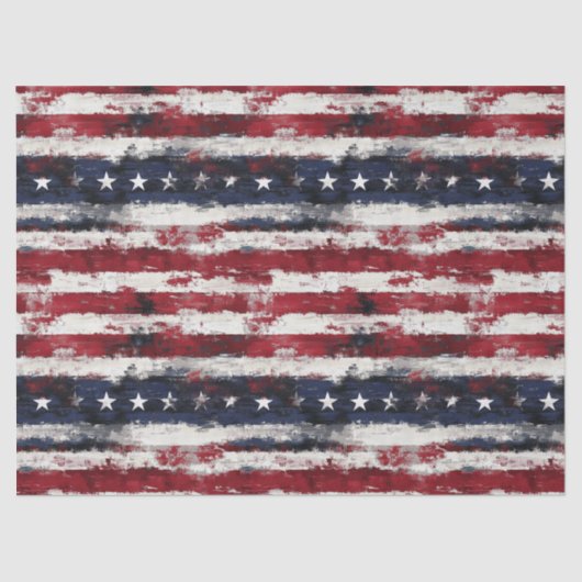 Rustic Americana Stars & Stripes – 10 lb, 17 "x23" Tissuepapier (Voorkant)