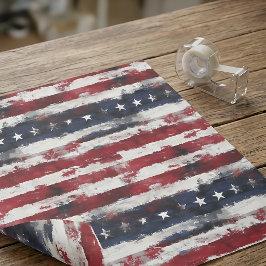Rustic Americana Stars & Stripes – 10lb, 17"x23" Tissuepapier