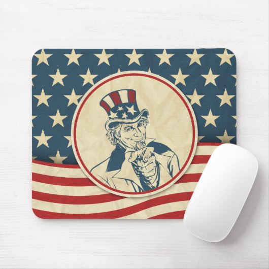 Rustic Americana Uncle Sam Patriotic Muismat (Met muis)