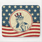 Rustic Americana Uncle Sam Patriotic Muismat (Voorkant)