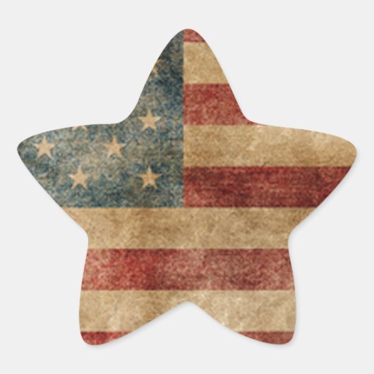 rustic americana , usa flag , grunge , , traditie ster sticker (Voorkant)