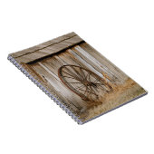 Rustic Americana Wagon Wheel op Old Shed Notitieboek (Rechterzijde)