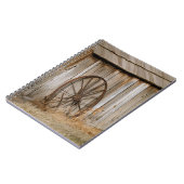 Rustic Americana Wagon Wheel op Old Shed Notitieboek (Linkerzijde)