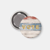 Rustic Americana Wood Plank Vote Magneet (Voorkant / Achterkant)