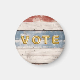 Rustic Americana Wood Plank Vote Magneet