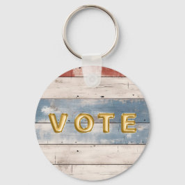 Rustic Americana Wood Plank Vote Sleutelhanger