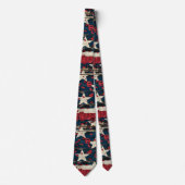 Rustic Amerikaanse vlag luipaardprint (3) Stropdas (Voorkant)
