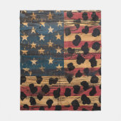 Rustic Amerikaanse vlag luipaardprint (4) Fleece Deken (Voorkant)
