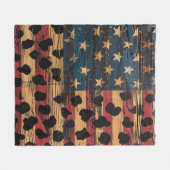 Rustic Amerikaanse vlag luipaardprint (4) Fleece Deken (Voorkant (Horizontaal))