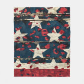 Rustic Amerikaanse Vlag Luipaardprint (5) Fleece Deken (Voorkant)