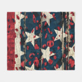 Rustic Amerikaanse Vlag Luipaardprint (5) Fleece Deken (Voorkant (Horizontaal))