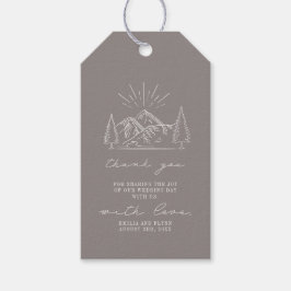 Rustic Amethyst Mountain Wedding Bedankt Cadeaulabel