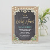 Rustic Anchor Baby's Breath Floral Vrijgezellenfee Kaart (Staand voorkant)