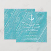 Rustic Anchor Bridal Shower-uitnodigingen Kaart (Voorkant / Achterkant)