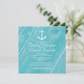 Rustic Anchor Bridal Shower-uitnodigingen Kaart (Staand voorkant)