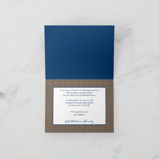 Rustic Anchor Nautical Bereavement Dank je Bedankkaart (Binnen)