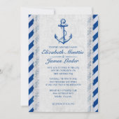 Rustic Anchor Nautical Wedding Invitations Kaart (Voorkant)