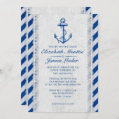 Rustic Anchor Nautical Wedding Invitations Kaart (Voorkant / Achterkant)
