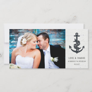 Rustic Anchor Wedding Hartelijk dank Bedankkaart