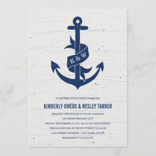 Rustic Anchor Wedding Invitation / marine Kaart