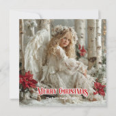 Rustic angel digital Christmas classic greeting   Feestdagenkaart (Voorkant)