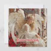 Rustic angelic angel digital holiday greeting card feestdagenkaart (Voorkant)