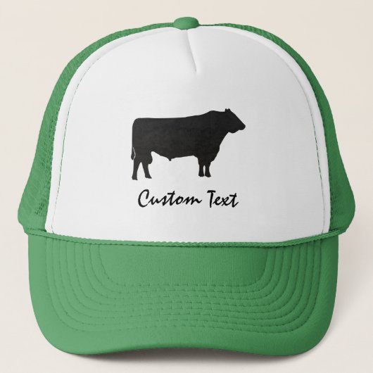 Rustic Angus Bull Silhouette Waterverf Trucker Pet (Voorkant)