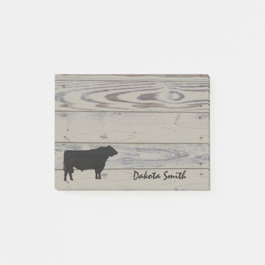 Rustic Angus Bull Silouette Waterverf Post-it® Notes (Voorkant)