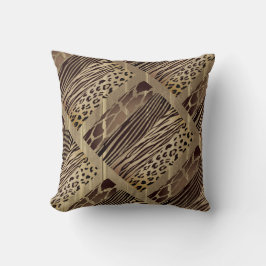 Rustic Animal Brown Printed Zebra Stripe Pillow Kussen