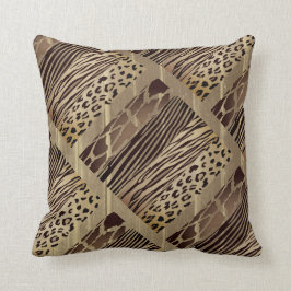 Rustic Animal Brown Printed Zebra Stripe Pillow Kussen