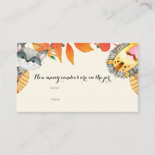 Rustic Animal Hoeveel Snoepjes in de pot Kaart (Voorkant)