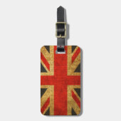 Rustic Antiek Union Jack Pattern Bagagelabel (Voorkant verticaal)