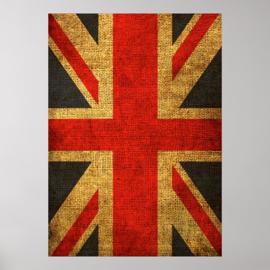 Rustic Antiek Union Jack Pattern Poster (Voorkant)