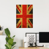 Rustic Antiek Union Jack Pattern Poster (Thuiskantoor)