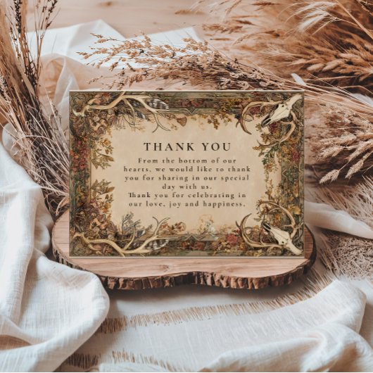 Rustic Antler Autumn Wedding Bedankkaart