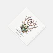 Rustic Antler bruiloftsservet Napkin Servet (Hoek)